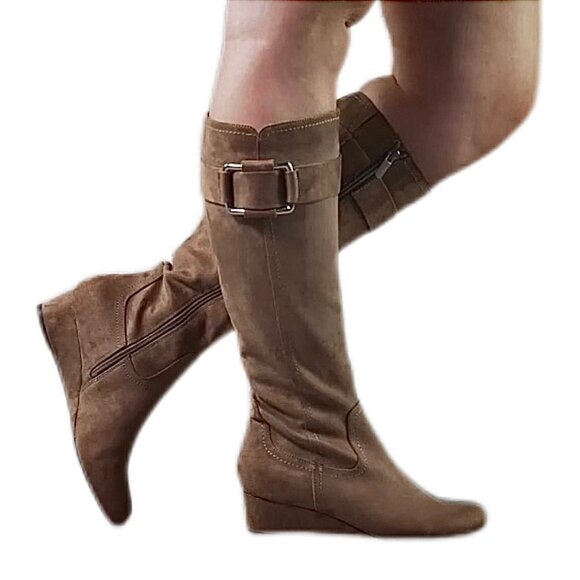 IMPO GENIA Women's Wide Calf Memory Foam Wedge Boots - Picture 1 of 9